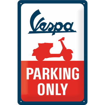 Vespa Parking Only Sign - Medium (Size: 20x 30cm)
